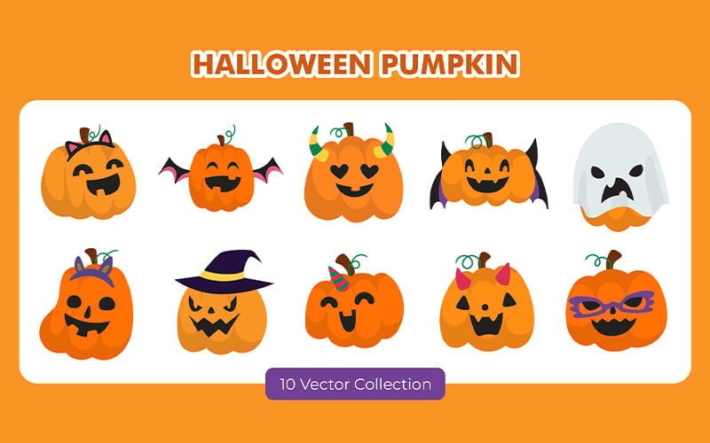 Halloween pumpa vektor set