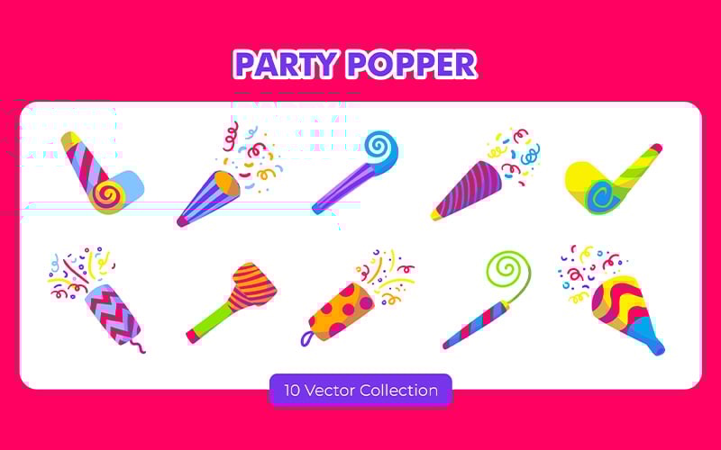 Party Popper Vektor Set Sammlung