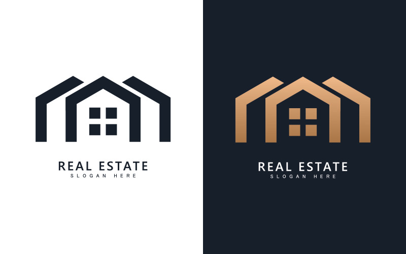Вектор шаблона логотипа недвижимости. Абстрактная иконка дома V12