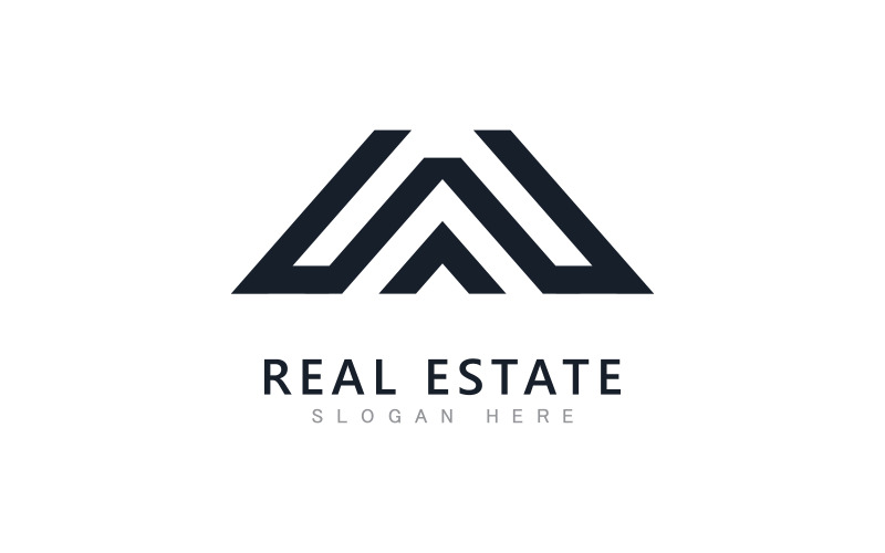 Vetor de modelo de logotipo imobiliário. Ícone de casa abstrata V9