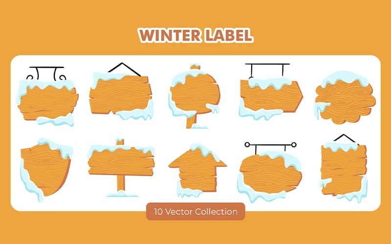 Winter Etiketten-Vektor-Set-Kollektion