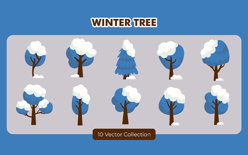 Winterbaum-Vektor-Set-Sammlung