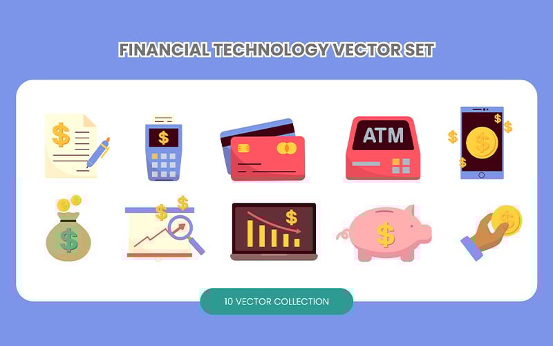 Finanční technologie vektorové sada
