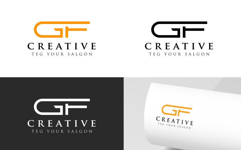 Modello di disegno del logo delle lettere GF