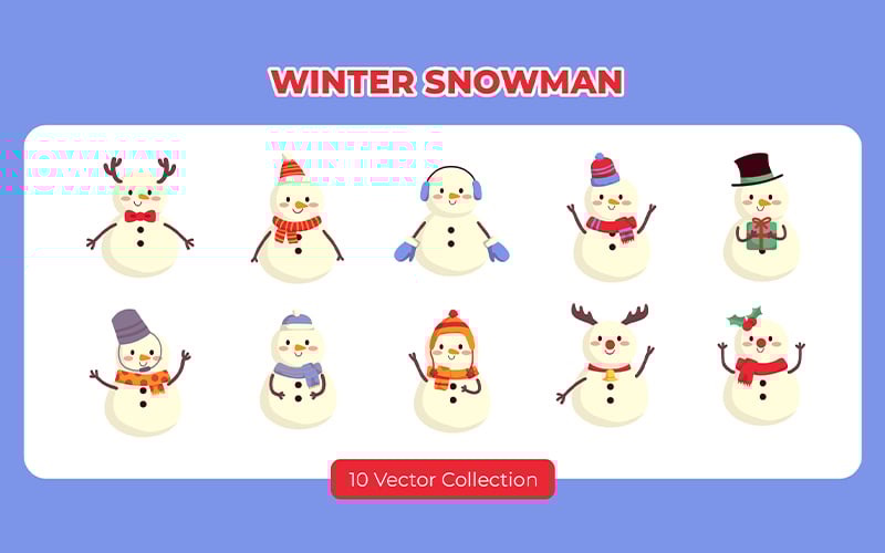 Wintersneeuwman vectorset