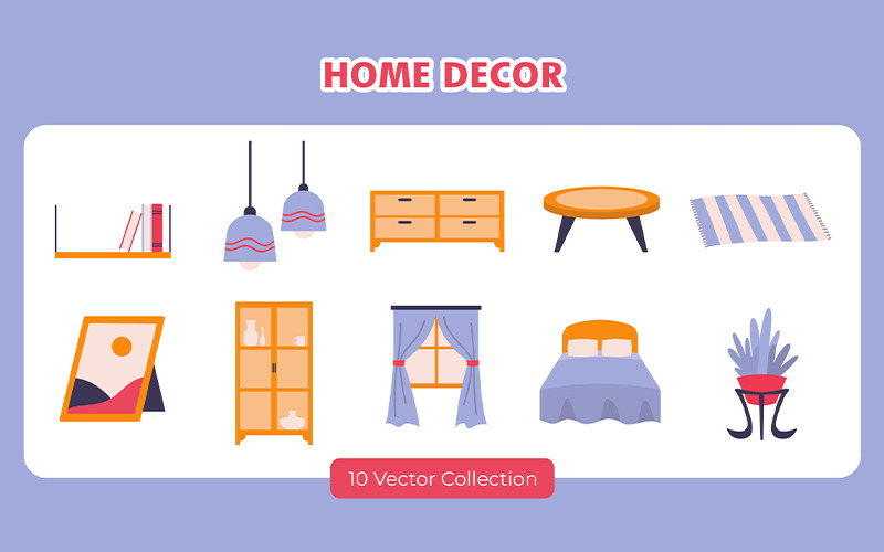 Collection d'ensembles vectoriels de décoration intérieure