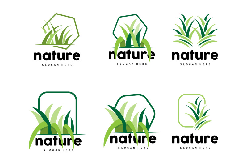 Erba verde Logo Natura Pianta Vector V4