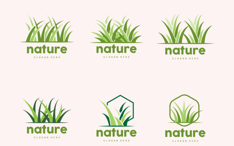 Erba verde Logo Natura Pianta Vector V6