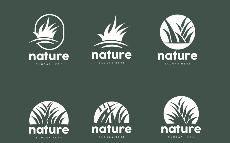 Logo d'herbe verte nature plante vecteur V7