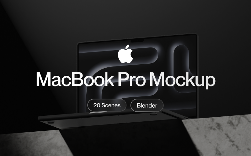 Maquete 3D do Apple Macbook M3 Pro