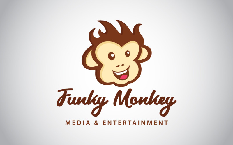 Monkey Funky 媒体与娱乐徽标模板