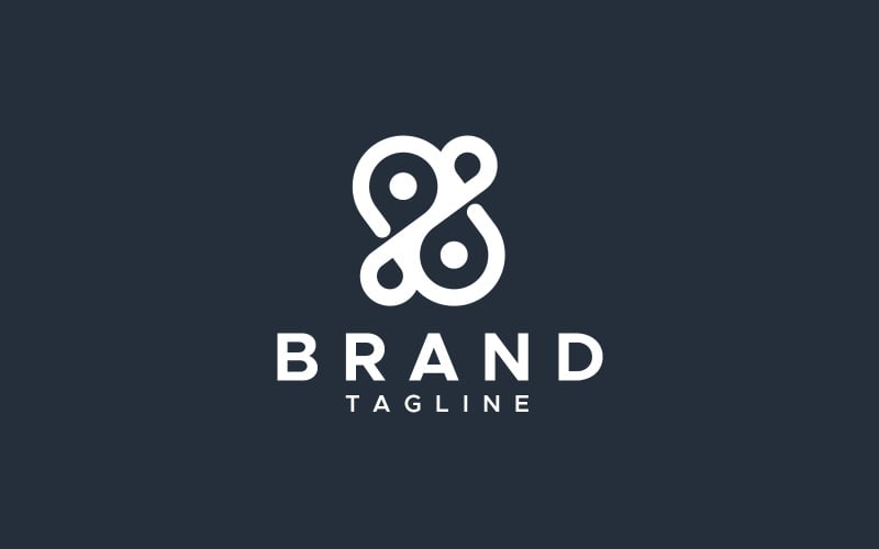 Infinity pin droplet logotypdesign