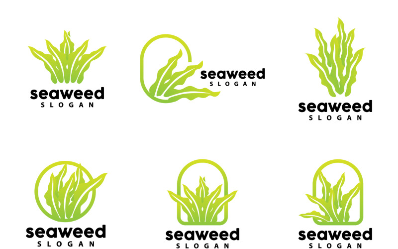 Logo d'algues plante sous-marine vecteur V4