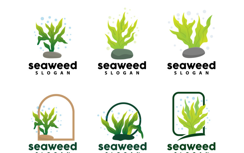 Logo d'algues plante sous-marine vecteur V7