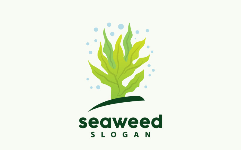 Logo di alghe marine pianta subacquea vettore V8