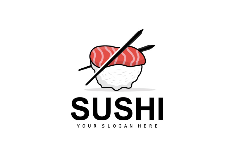 Sushi Logo Japonské mořské plody Vector V9