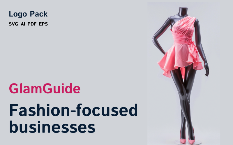 GlamGuide — набір логотипів мінімалістичного гардеробного агентства