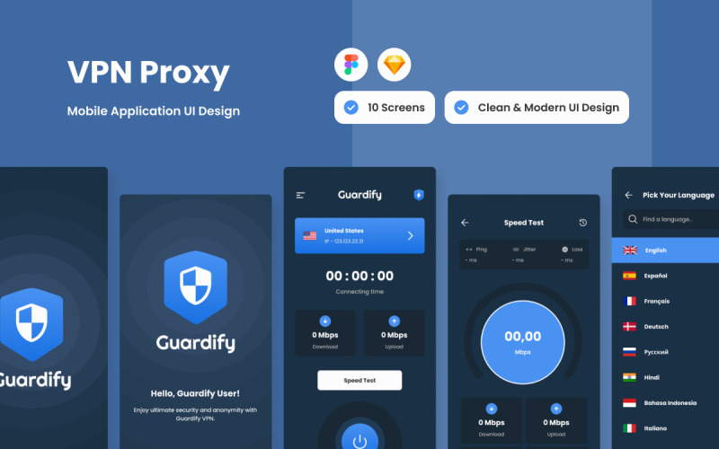 Guardify - aplicativo móvel proxy VPN