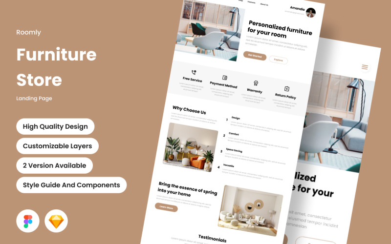 Roomly - Landingspagina meubelwinkel V1