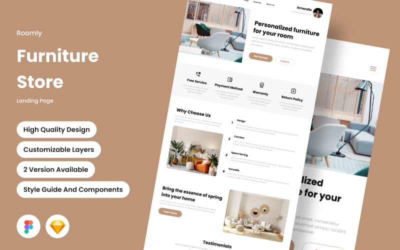 Roomly - Page de destination du magasin de meubles V1