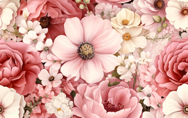 Fond De Carreaux Motif Floral 155