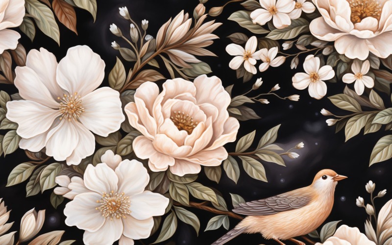 Fondo de mosaico con estampado floral 27