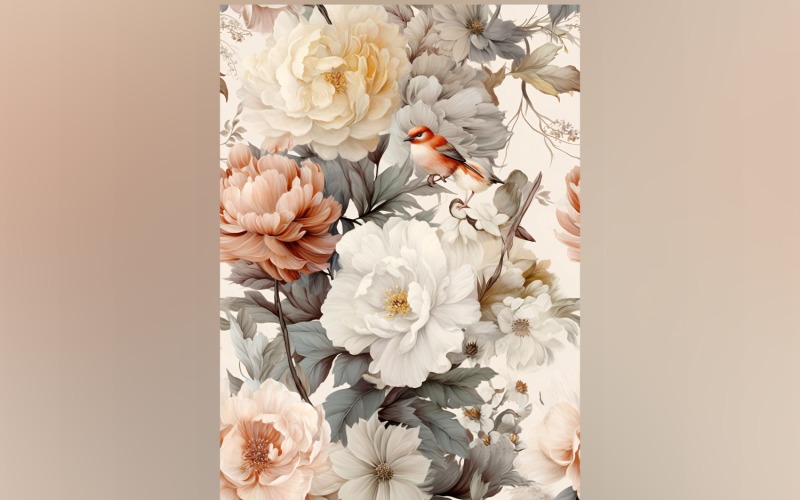 花卉图案瓷砖背景 77。