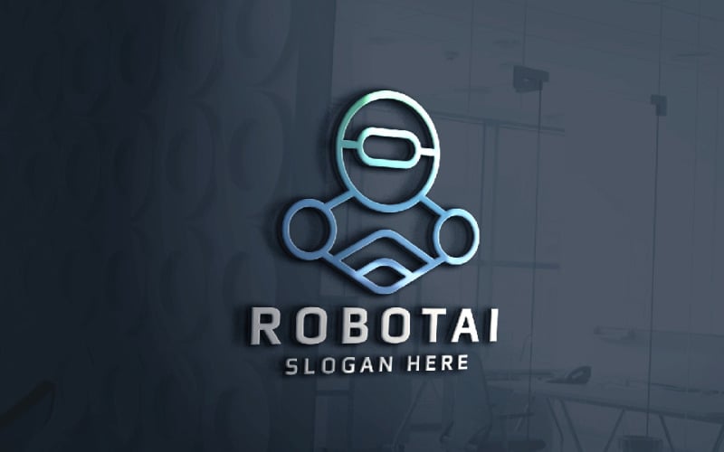 Ai Robot Mascot Professional Logotyp