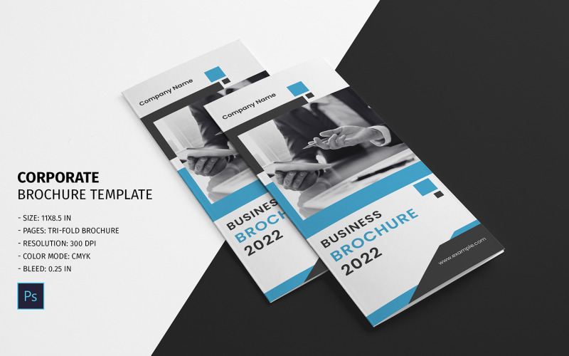 Modèle Adobe Photoshop de brochure commerciale à trois volets