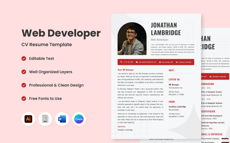 CV Currículum Desarrollador Web V5