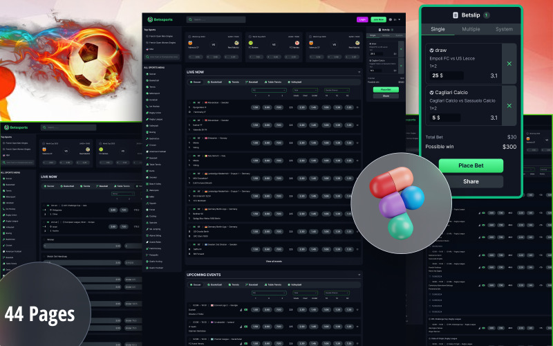 Betssports – шаблон Figma для ставок на спорт