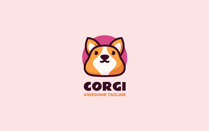 Corgi Dog Simple Mascot Logo 2