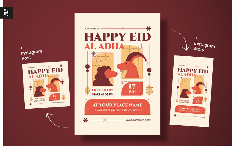 Minimális kreatív Eid Al Adha szórólap