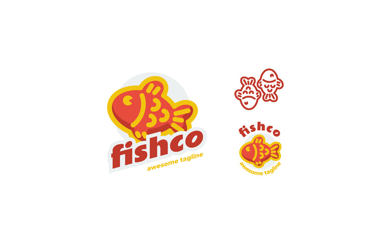 Vis eenvoudig mascotte logo ontwerp 3