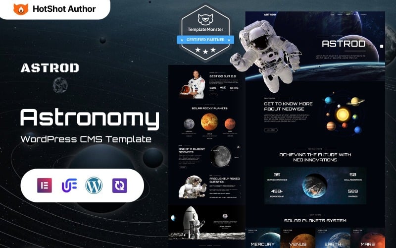 Astrod - 天文学 Wordpress Elementor 主题