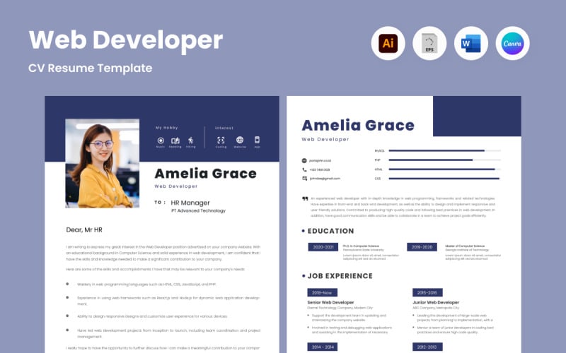 Élevez votre candidature avec Resume Web Developer V5