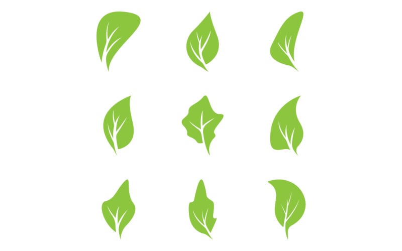 Green leaf tree element logo icon vector template version 9