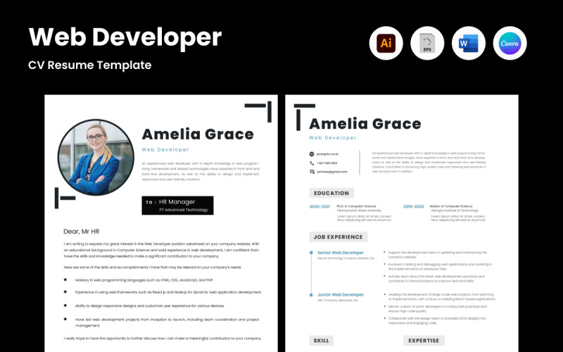Підніміть свою заявку на роботу за допомогою Resume Web Developer V4
