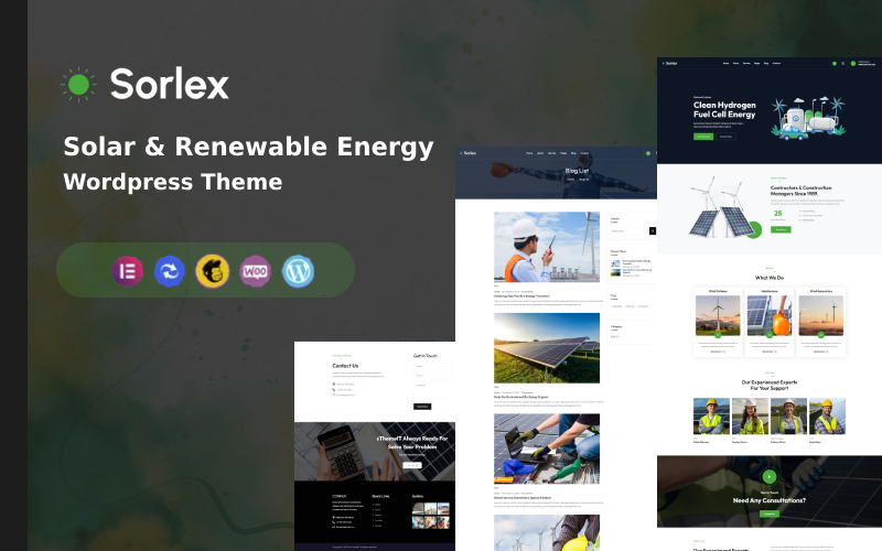 Sorlex — тема WordPress для солнечной и возобновляемой энергии