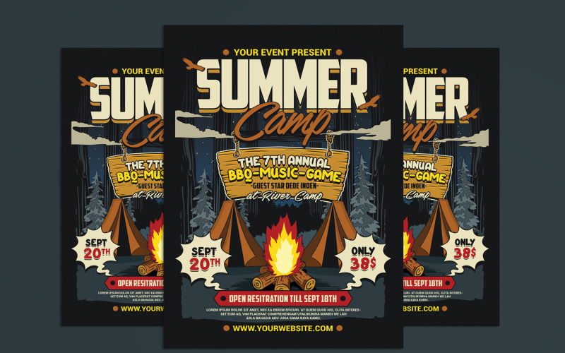Vorlage für einen Flyer zur Sommercamp-Veranstaltung
