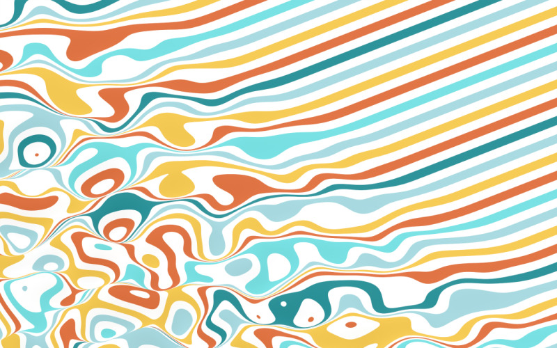 Fond De Lignes Ondulées 3d Abstraites Multi Couleur