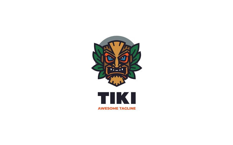 Logo del fumetto della mascotte della maschera Tiki 1