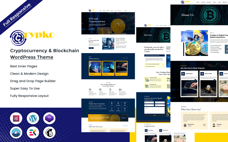 Crypko — тема WordPress для криптовалют и блокчейна