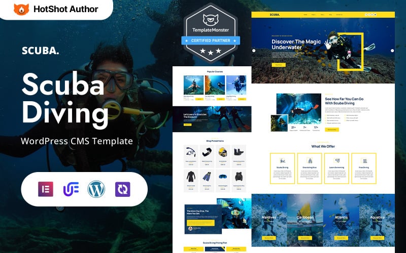 Scubajoy — WordPress Elementor тема для подводного плавания и снаряжения