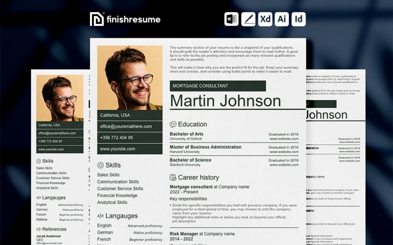 Szablon CV konsultanta ds. kredytów hipotecznych | Zakończ CV