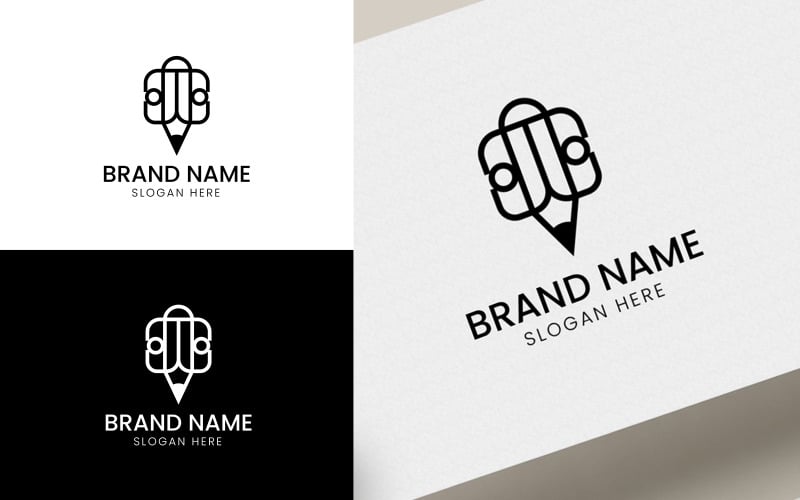Letter B pencil logo-06-100