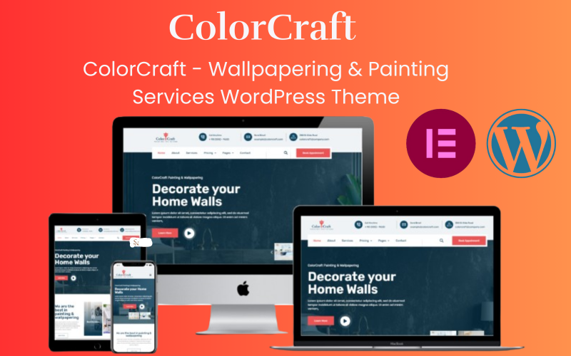 ColorCraft — тема WordPress для услуг по наклейке обоев и покраске