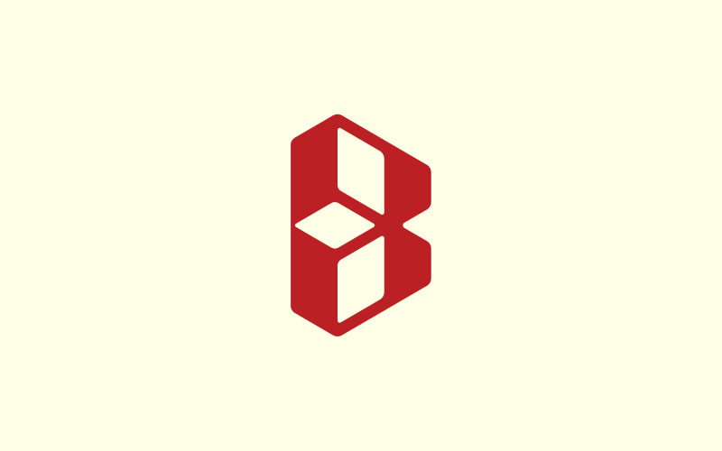 Letter B vak logo ontwerpsjabloon