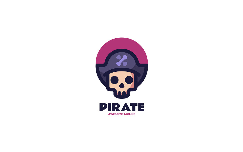 Logo de mascotte simple crâne de pirate