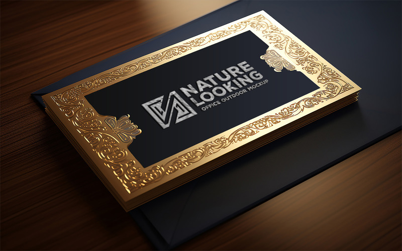 Maquette de logo de cadre doré_Maquette de cadre doré_logo de signature mockup_logo mockup